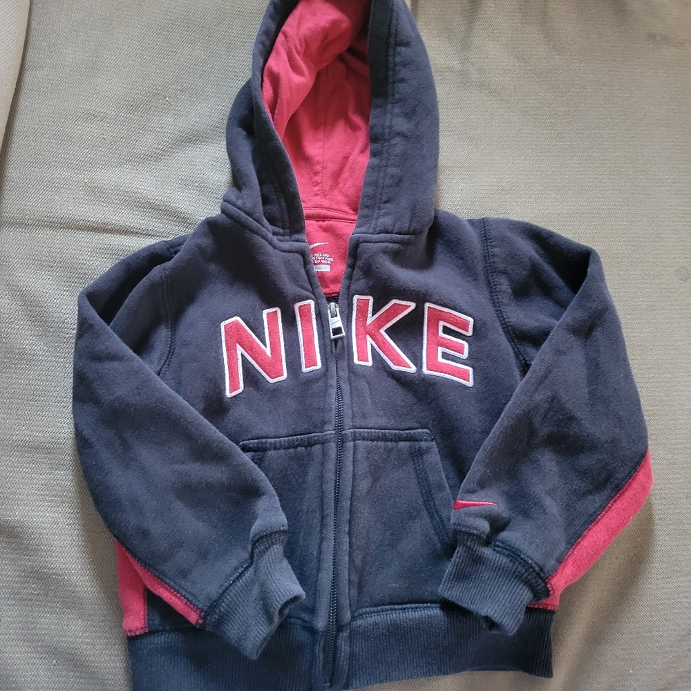 NIKE 2T zip up hoodie Black and Red